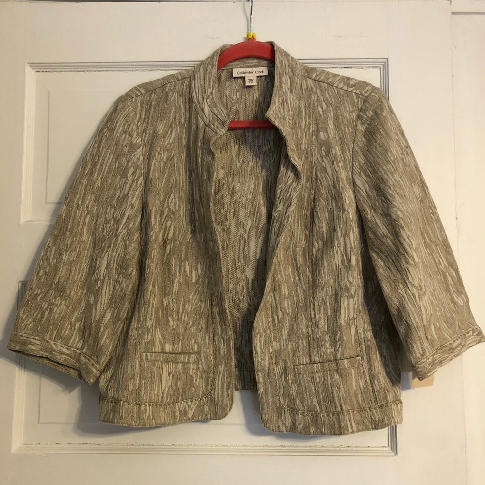 Coldwater Creek NWT Jacquard Open Front Jacket 14P